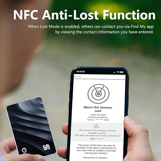 SEINXON Wallet Tracker Wireless Recharging