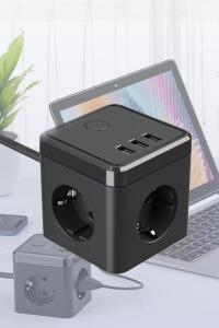  USB Cube Socket Power Strip