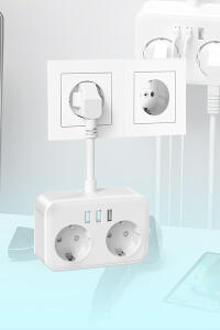 Double Socket Socket Power Strip With 3 USB