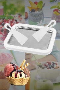 Ice Cream Roller Maker Pan With 2-spatulas