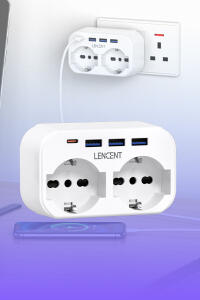 LENCENT UK Travel Socket Adapter
