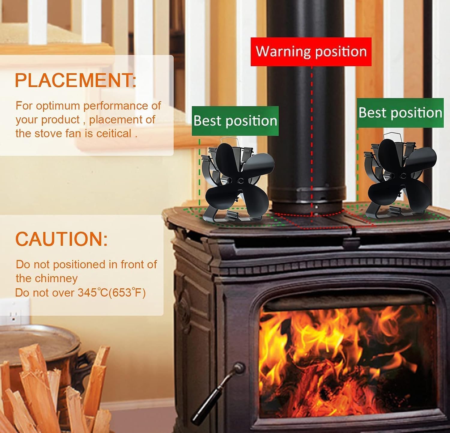 HAWCAFU Stove Log Burner Wood Burner Fireplace 