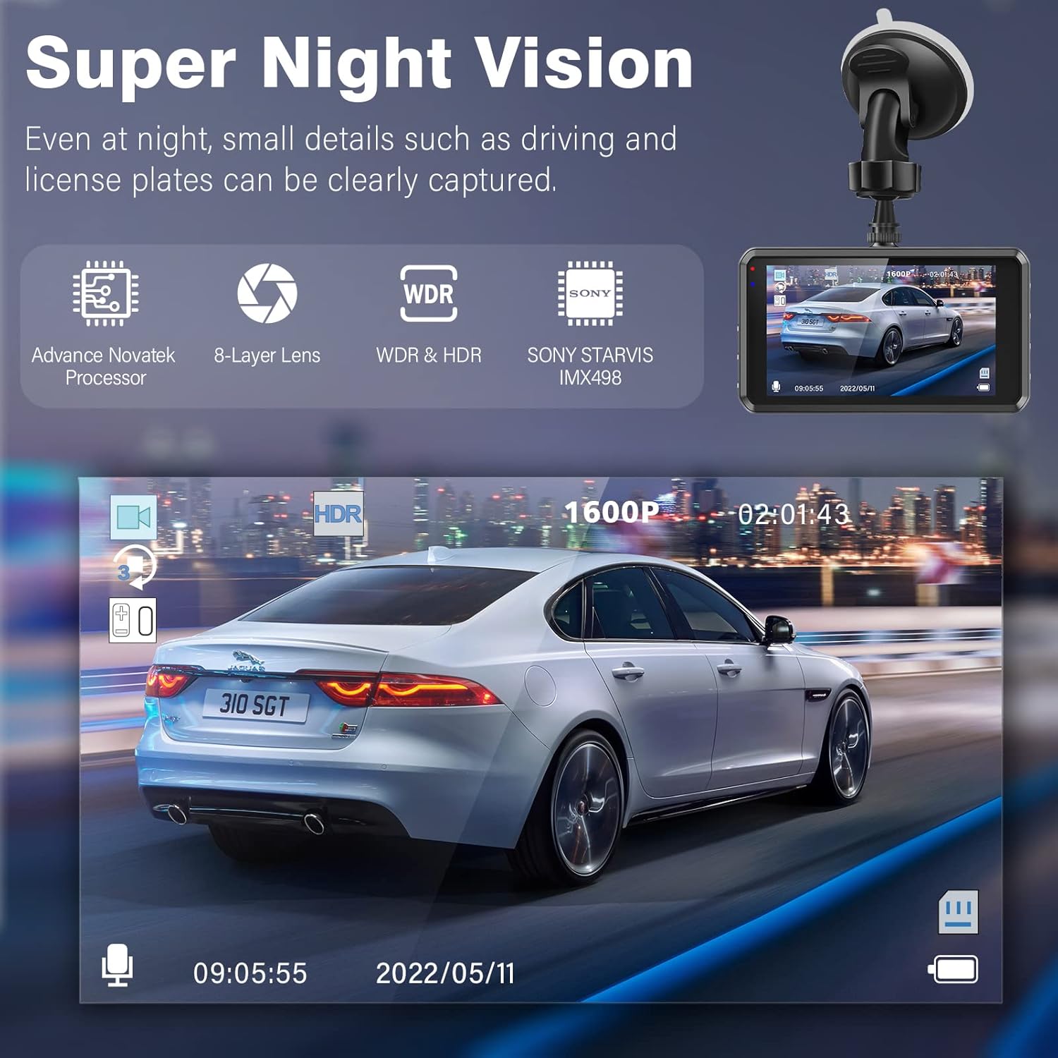 Miden S7 2.5K Dash Cam Front