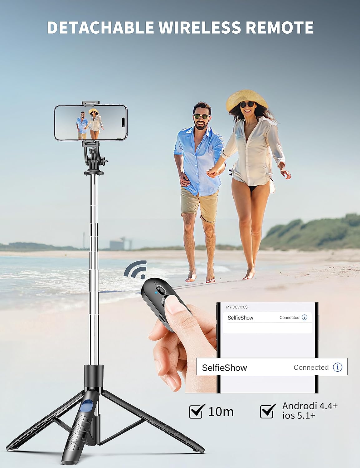 SelfieShow 71" Phone Tripod & Selfie Stick