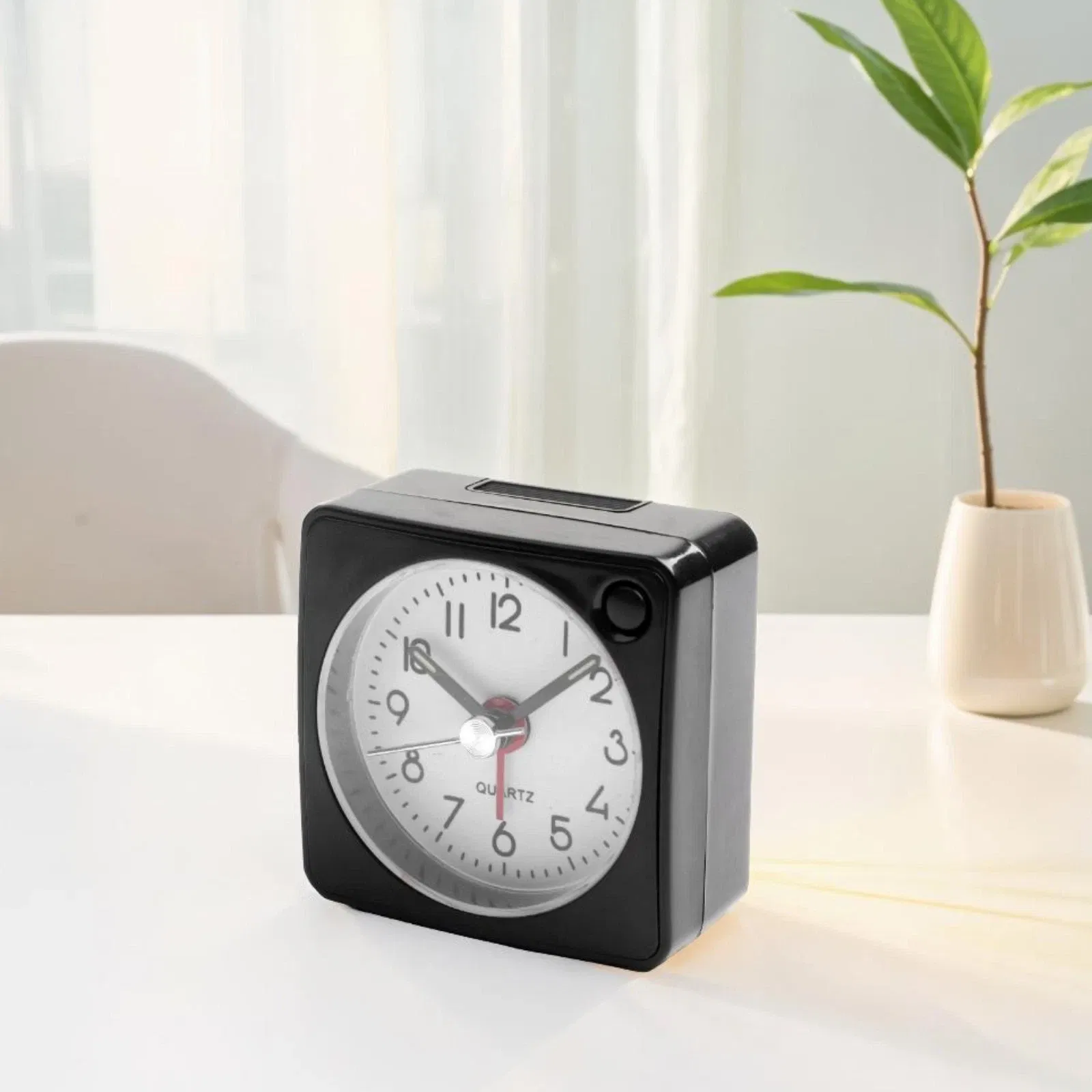 Compact Black Alarm Clock