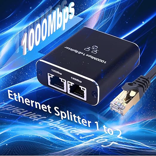 LIEZHUA 1000Mbps Network Splitter With USB Power Cable