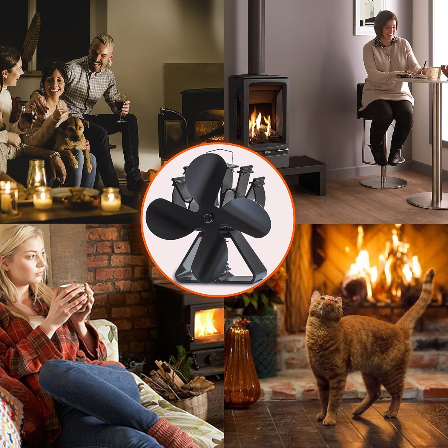 HAWCAFU Stove Log Burner Wood Burner Fireplace 