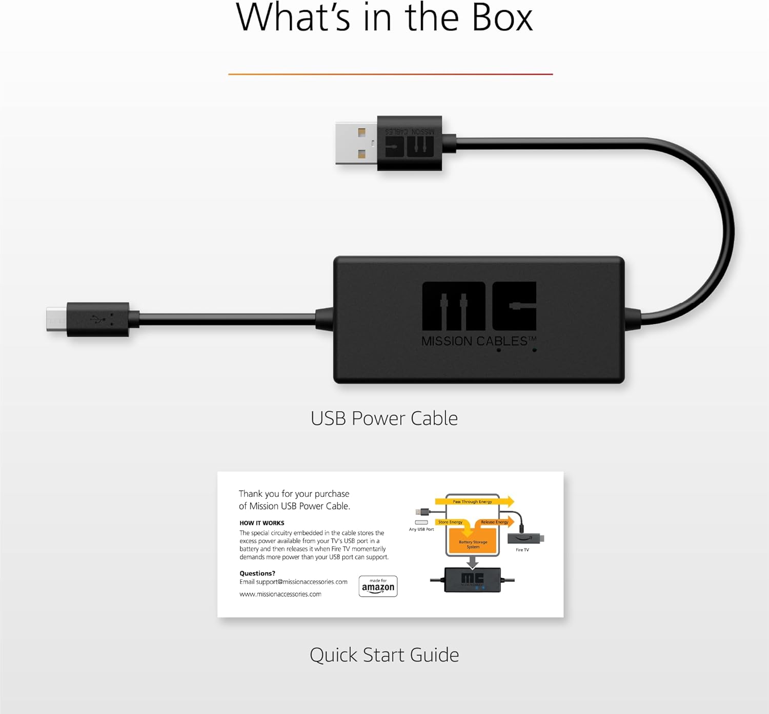 Mission USB Power Cable