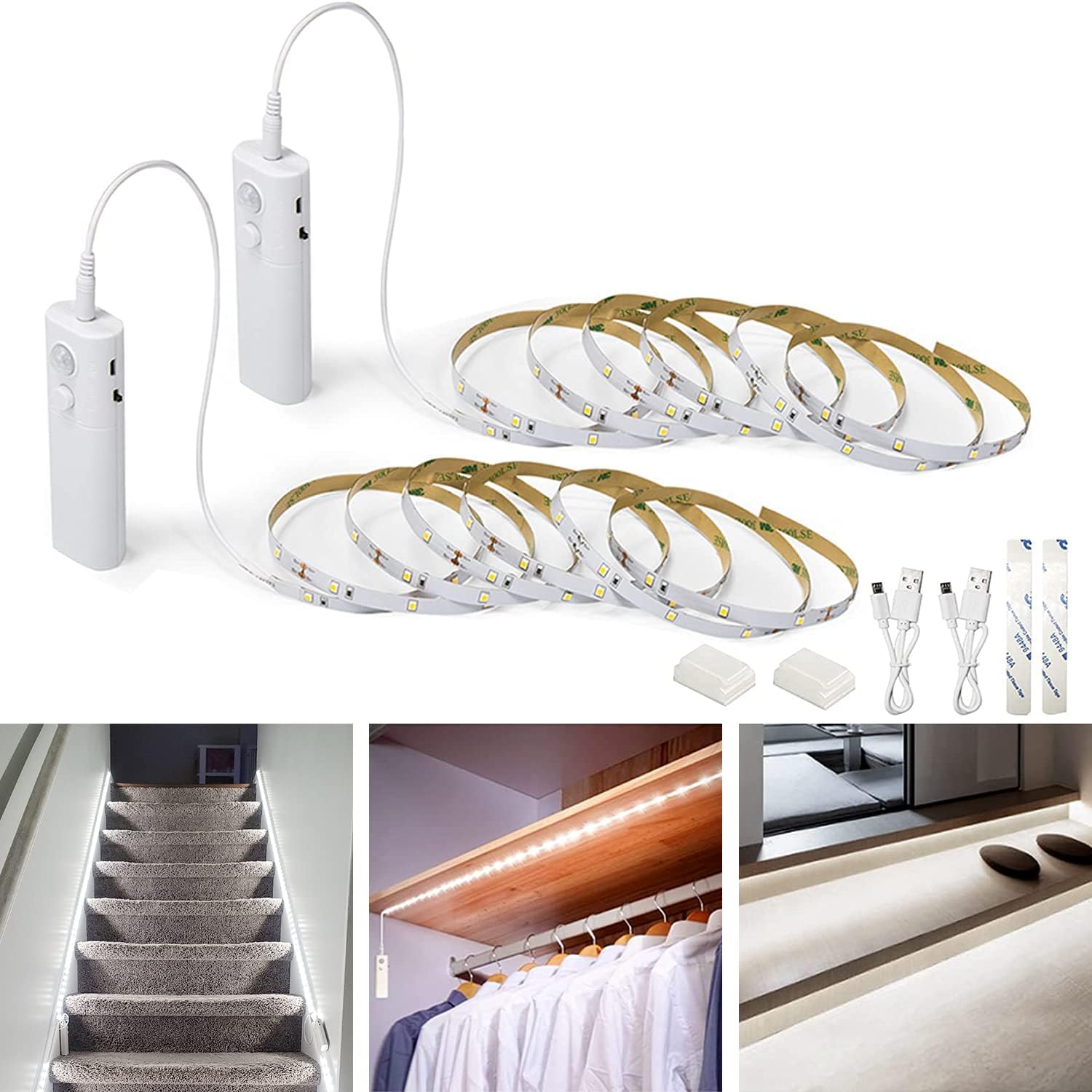 WOBANE Rechargeable Motion Sensor Strip Light