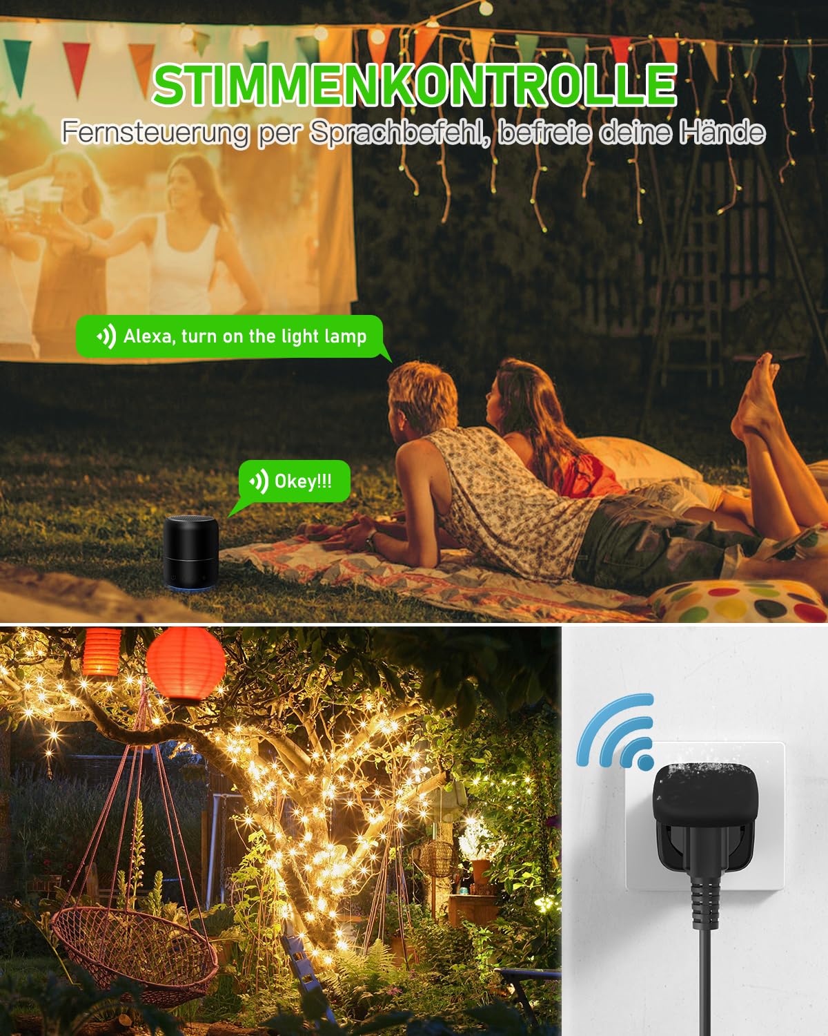 GreenSun Alexa Socket WiFi Socket Outdoor