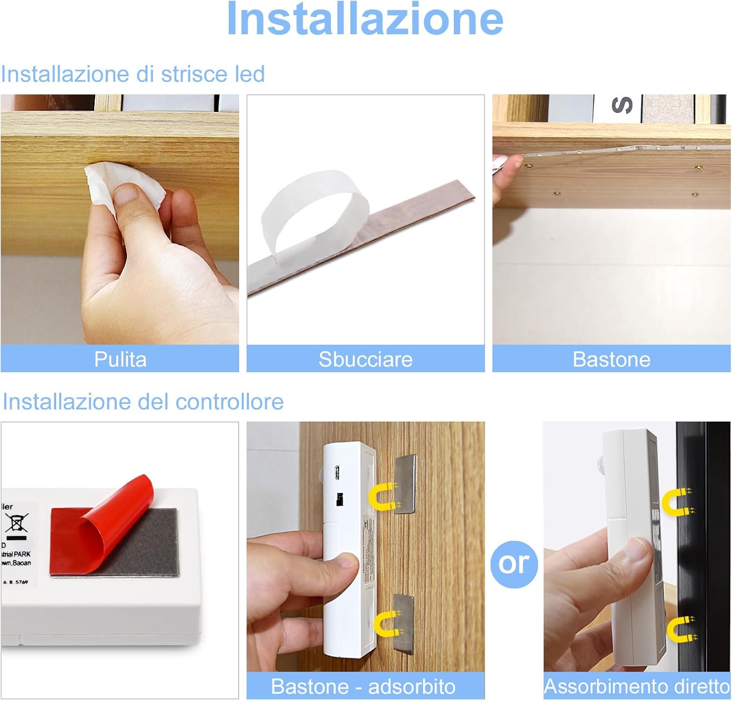 WOBANE LED Strip Lights With Dual Motion Sensor