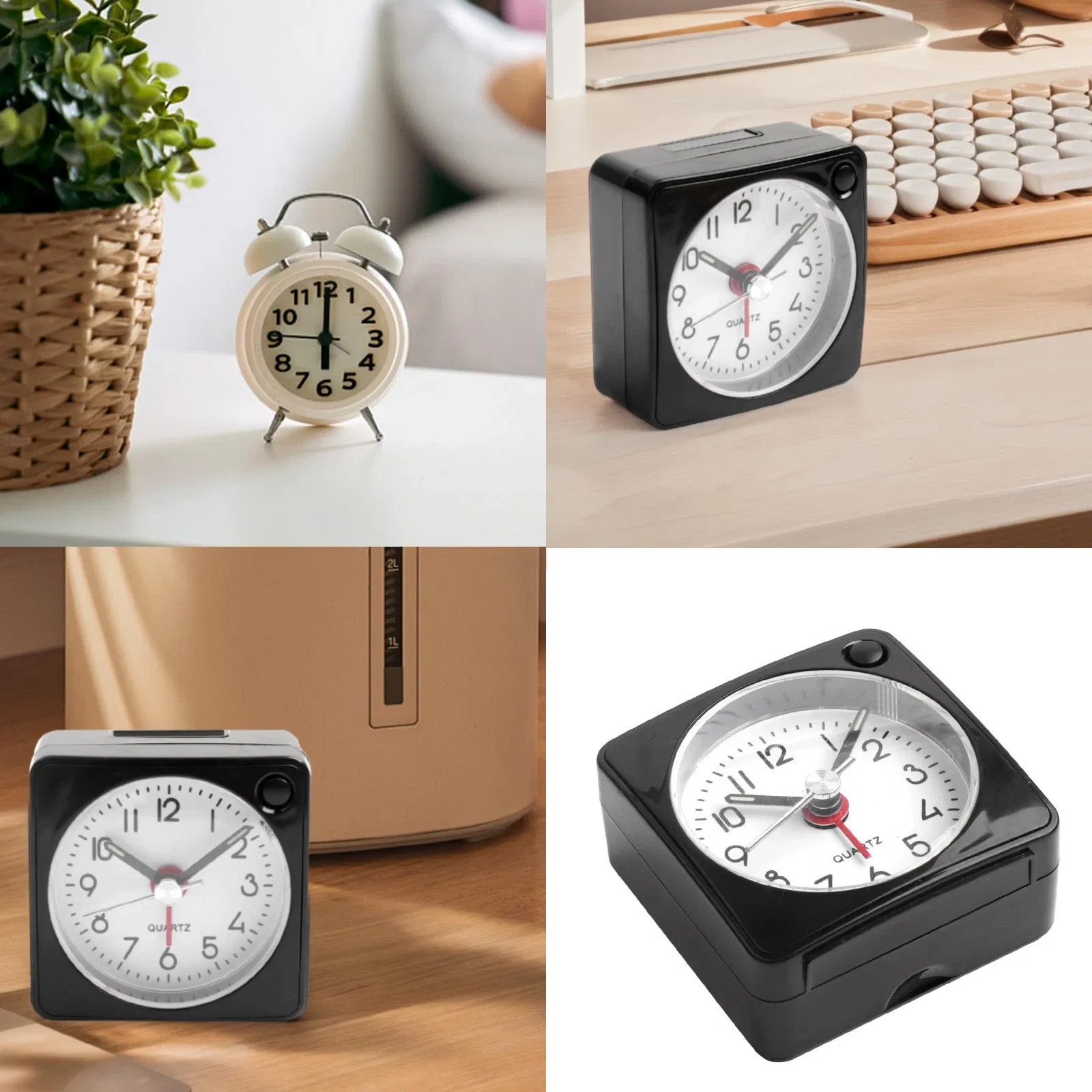 Compact Black Alarm Clock