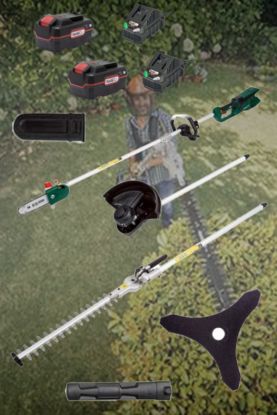 Parkside PGKGA 40-Li A1 Battery Combination Device 4 In 1 Hedge Trimmer, Pole Pruner, Grass Trimme