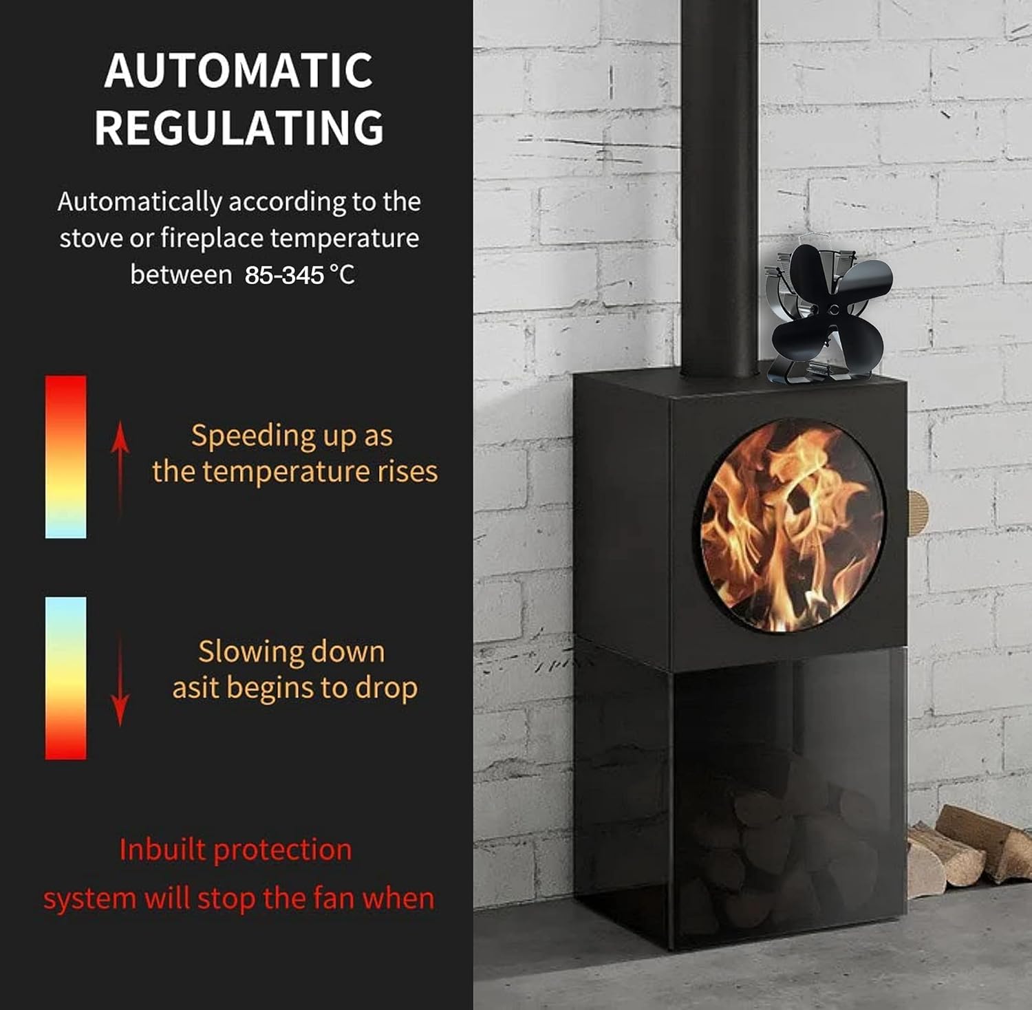 HAWCAFU Stove Log Burner Wood Burner Fireplace 