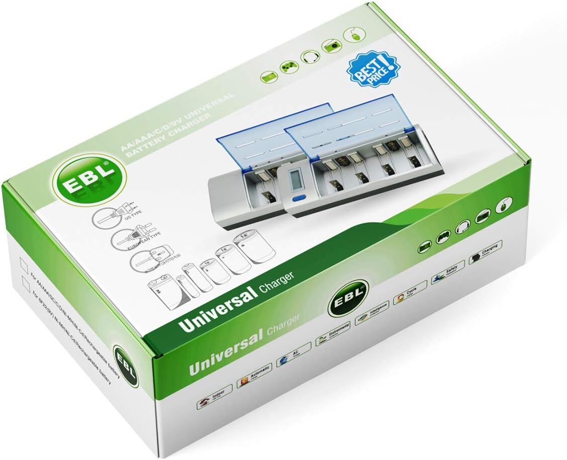 EBL D Cells 10000mAh Rechargeable Batteries