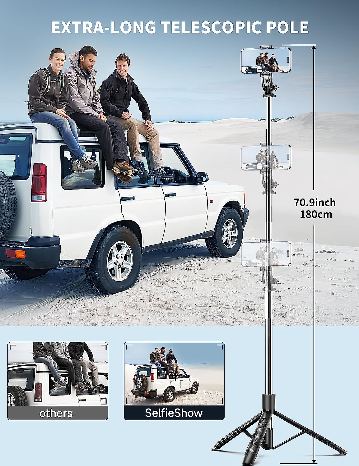 SelfieShow 71" Phone Tripod & Selfie Stick
