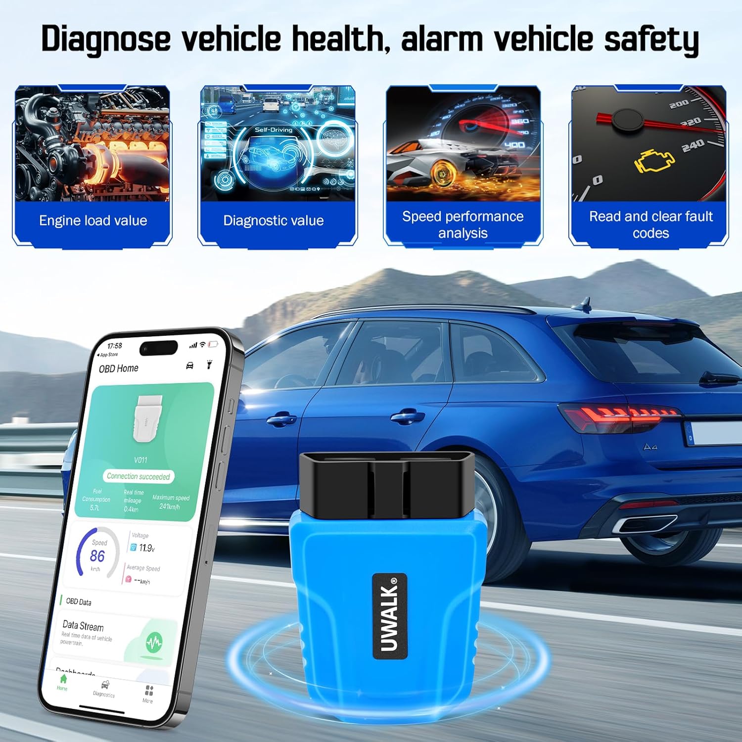 UWALK OBD2 Bluetooth Scanner