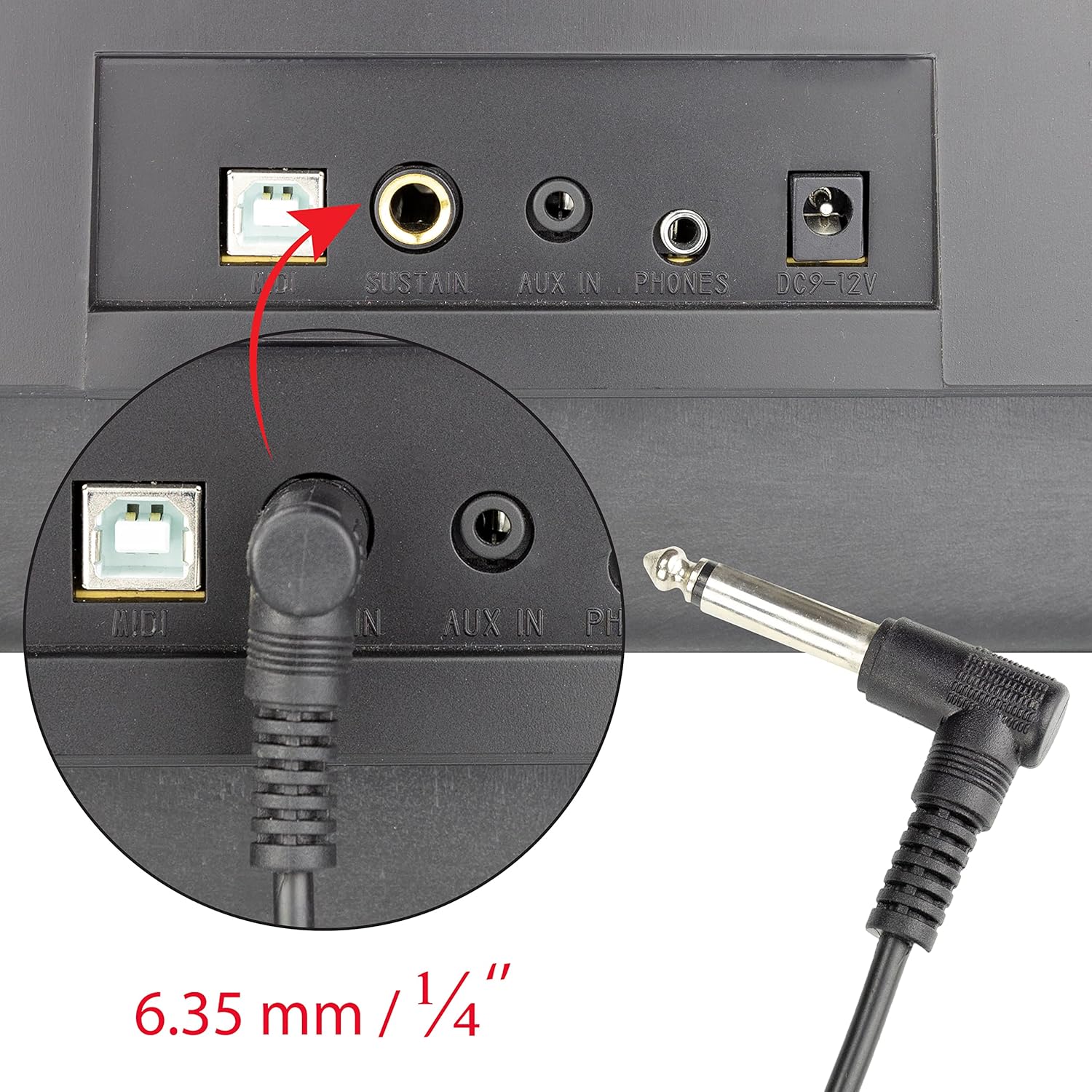 RockJam Universal Sustain Pedal For Electronic Keyboards And Digital Pianos