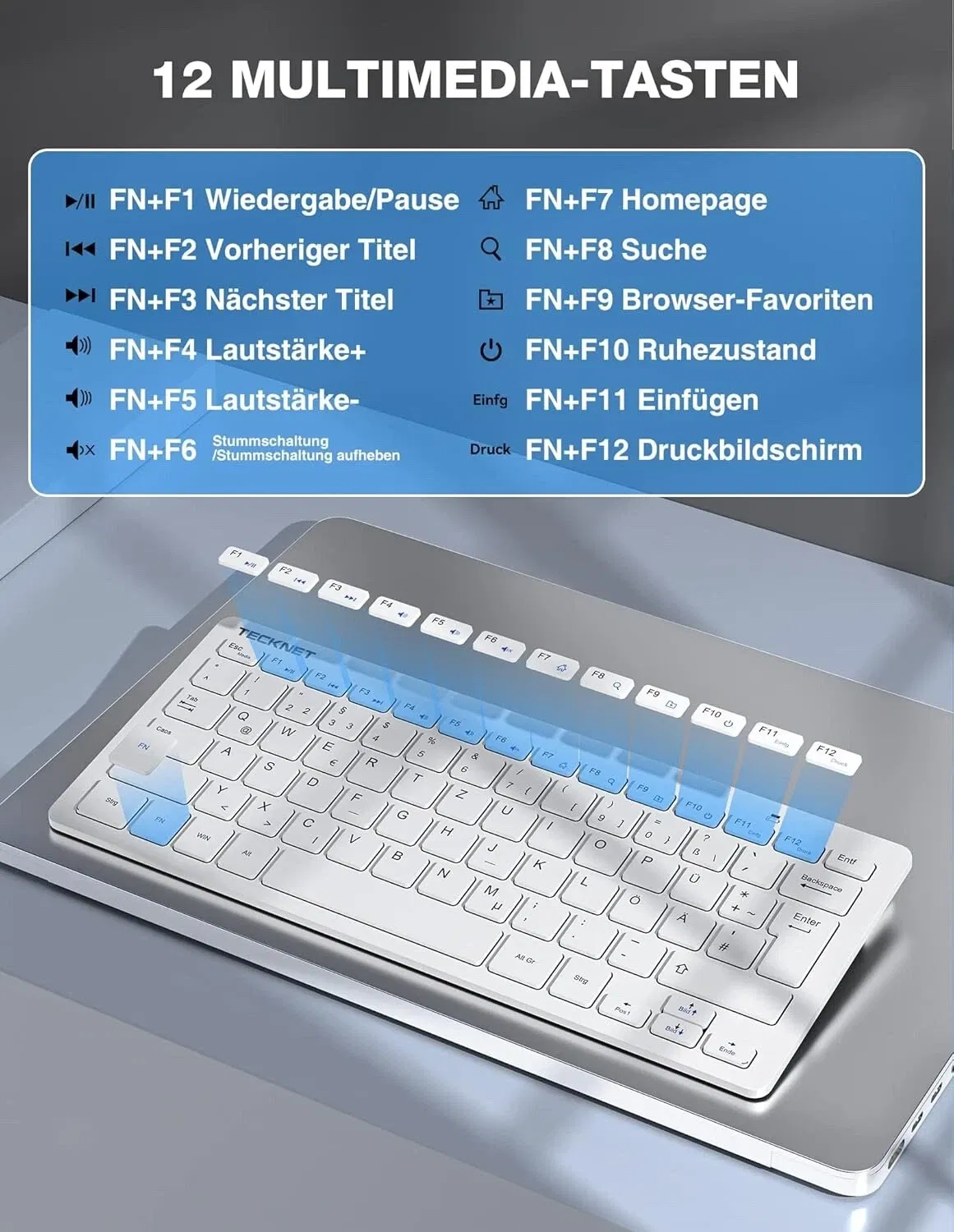 TECKNET Silent Wireless Keyboard