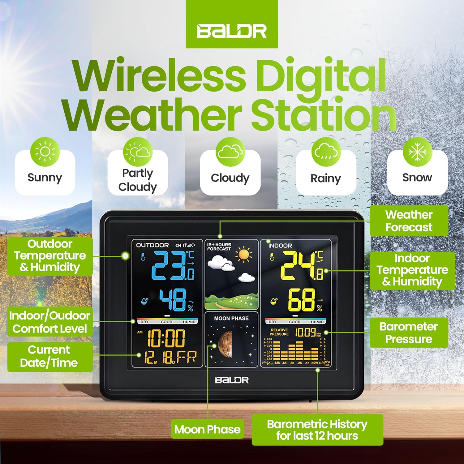 BALDR Home Weather Station & Indoor