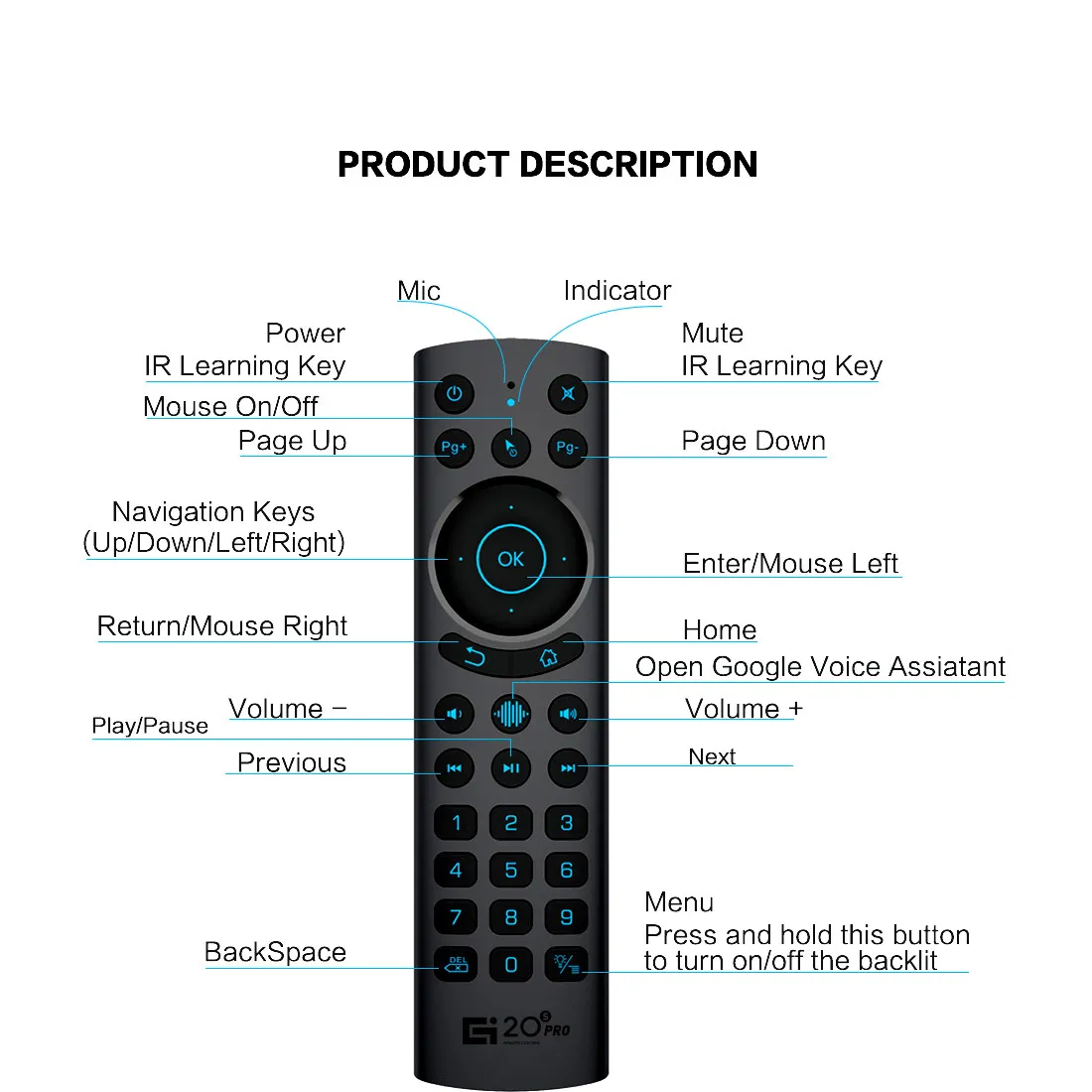 Air Remote Mouse G20BTS Plus