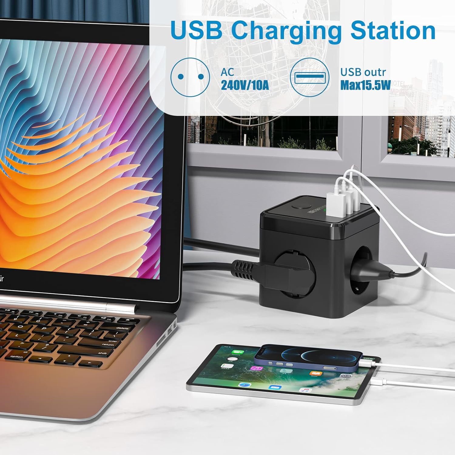 USB Cube Socket Power Strip
