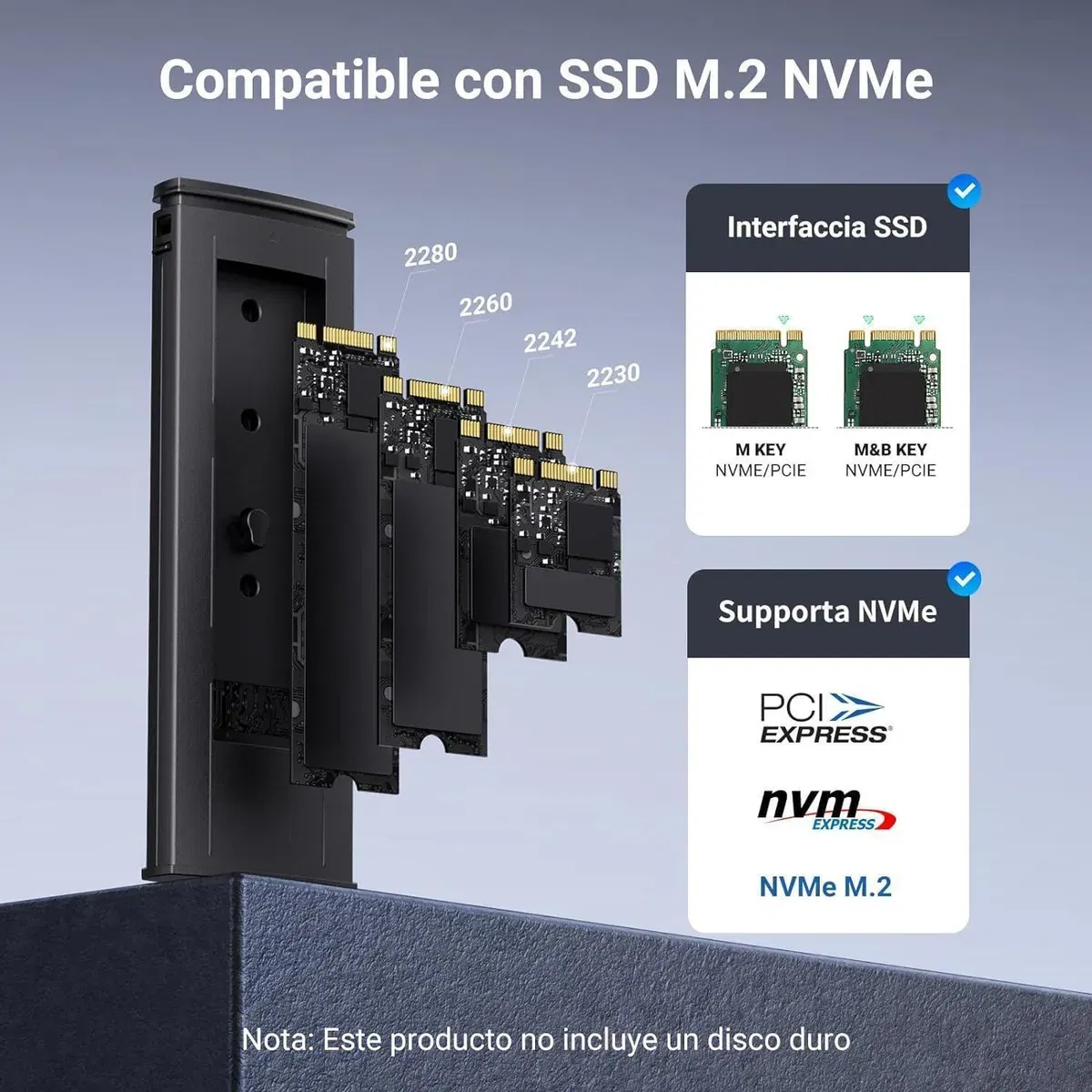 Case For SSD M.2 Nvme Pcie 10 Gbps Gen 2 Usb 3.2