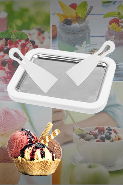 Ice Cream Roller Maker Pan With 2-spatulas