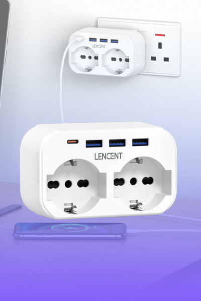 LENCENT UK Travel Socket Adapter