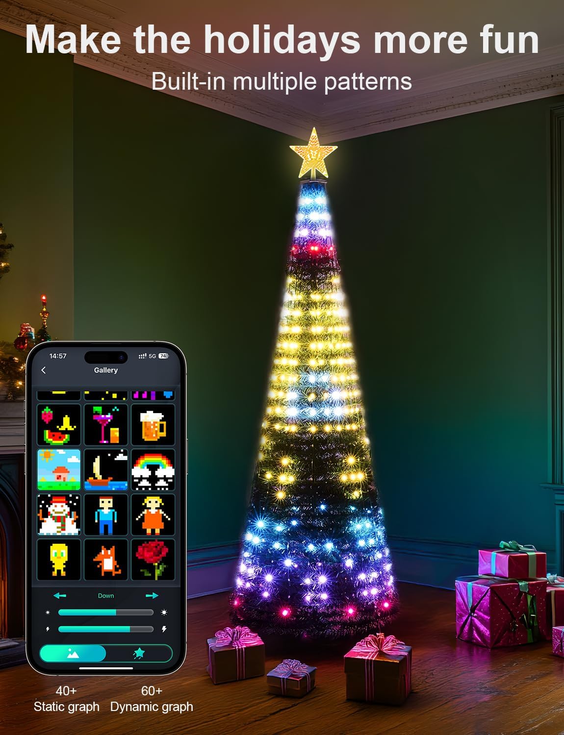 6Ft Smart Christmas Tree Lights