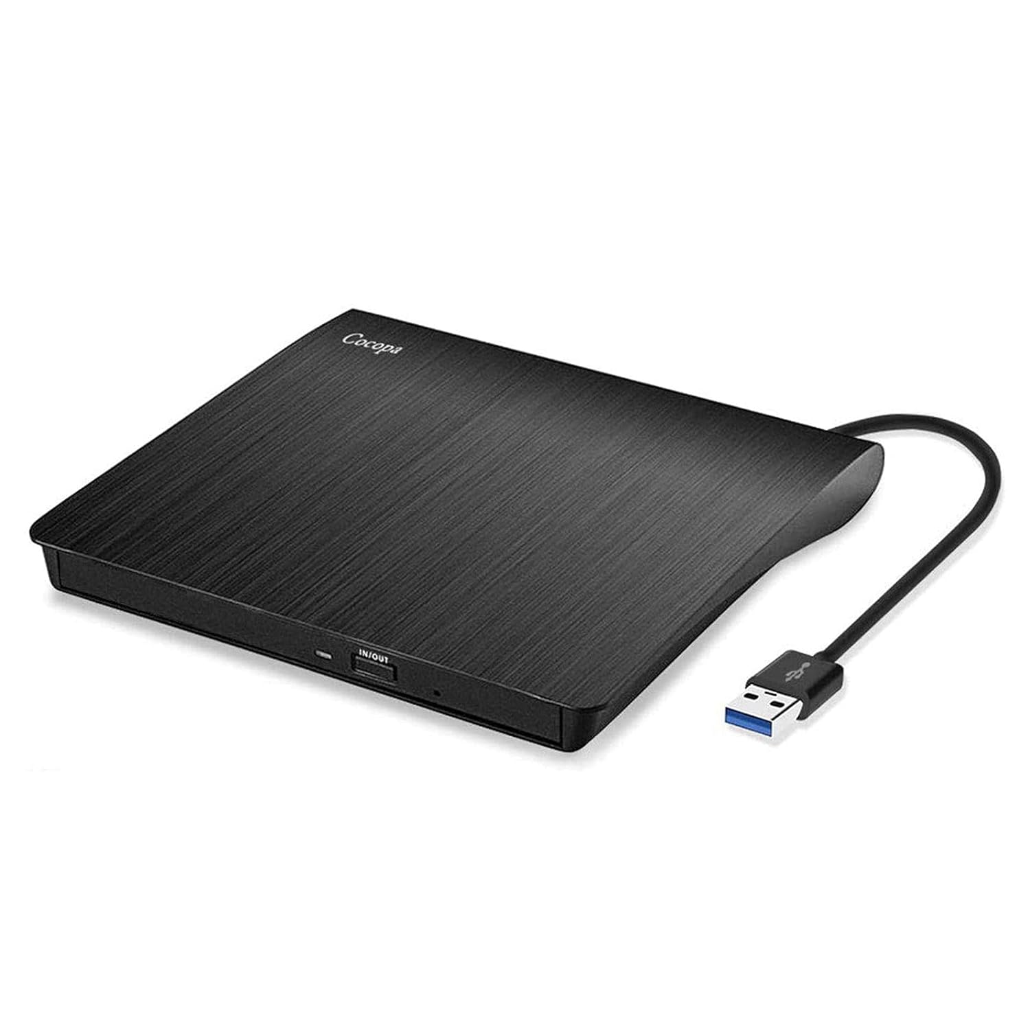 Cocopa Black Ultra Slim Portable USB 3.0 CD/DVD Drive