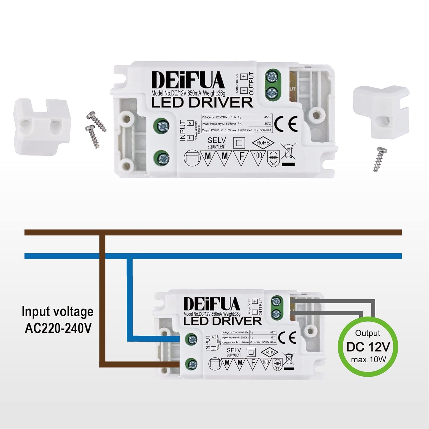DEIFUA Pack Of 2 LED