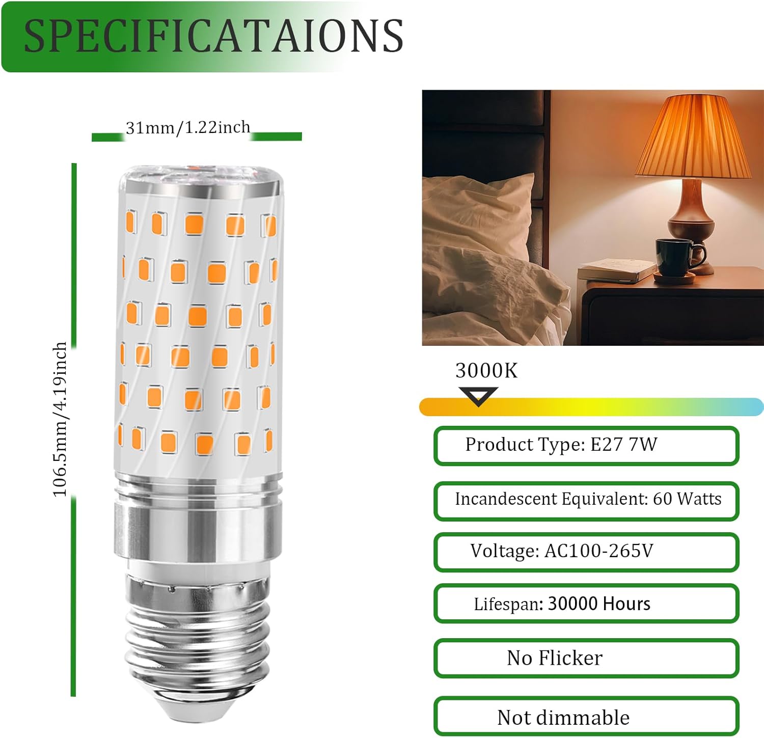 Karyoosi E27 LED Corn Bulbs