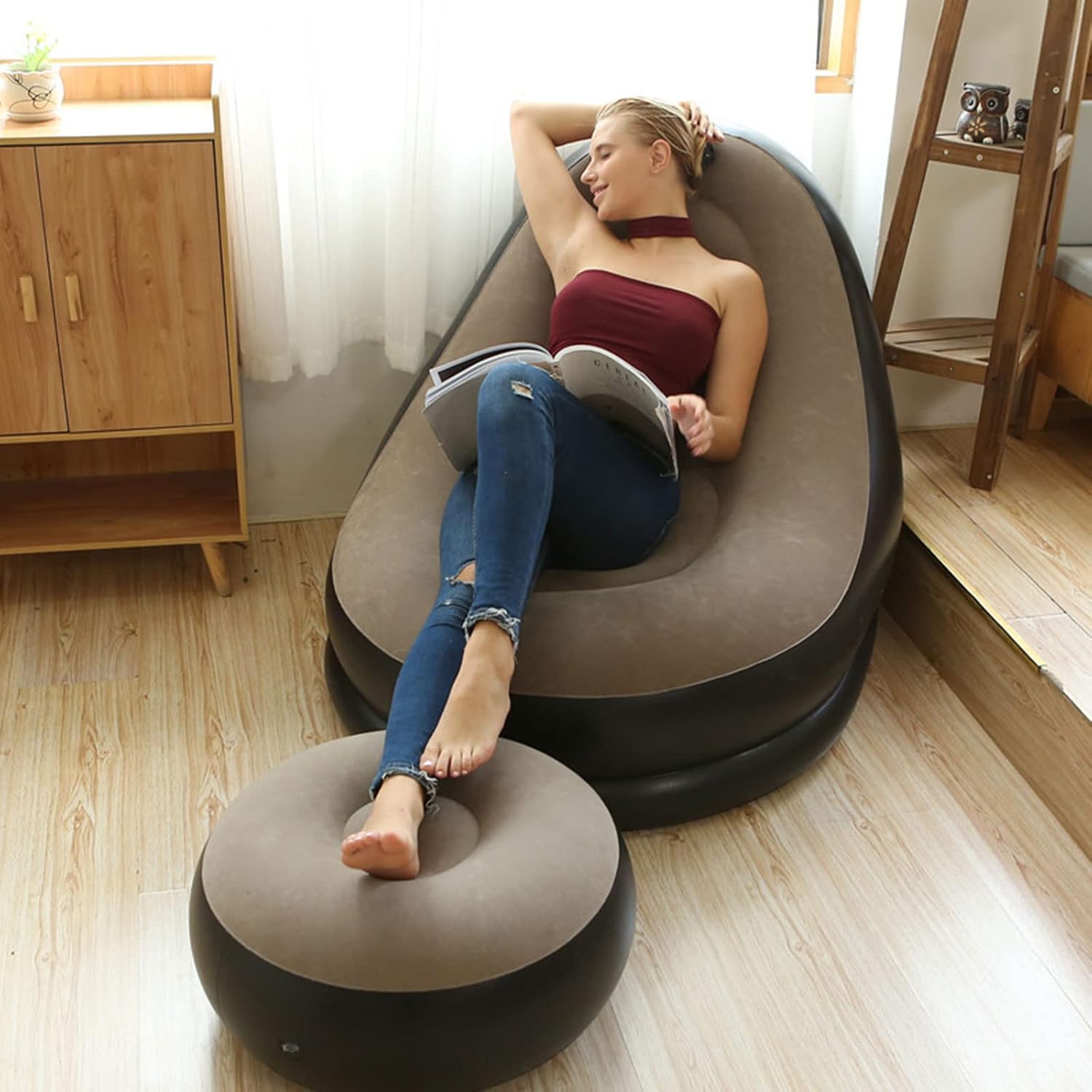 Thickened Flocking Inflatable Sofa
