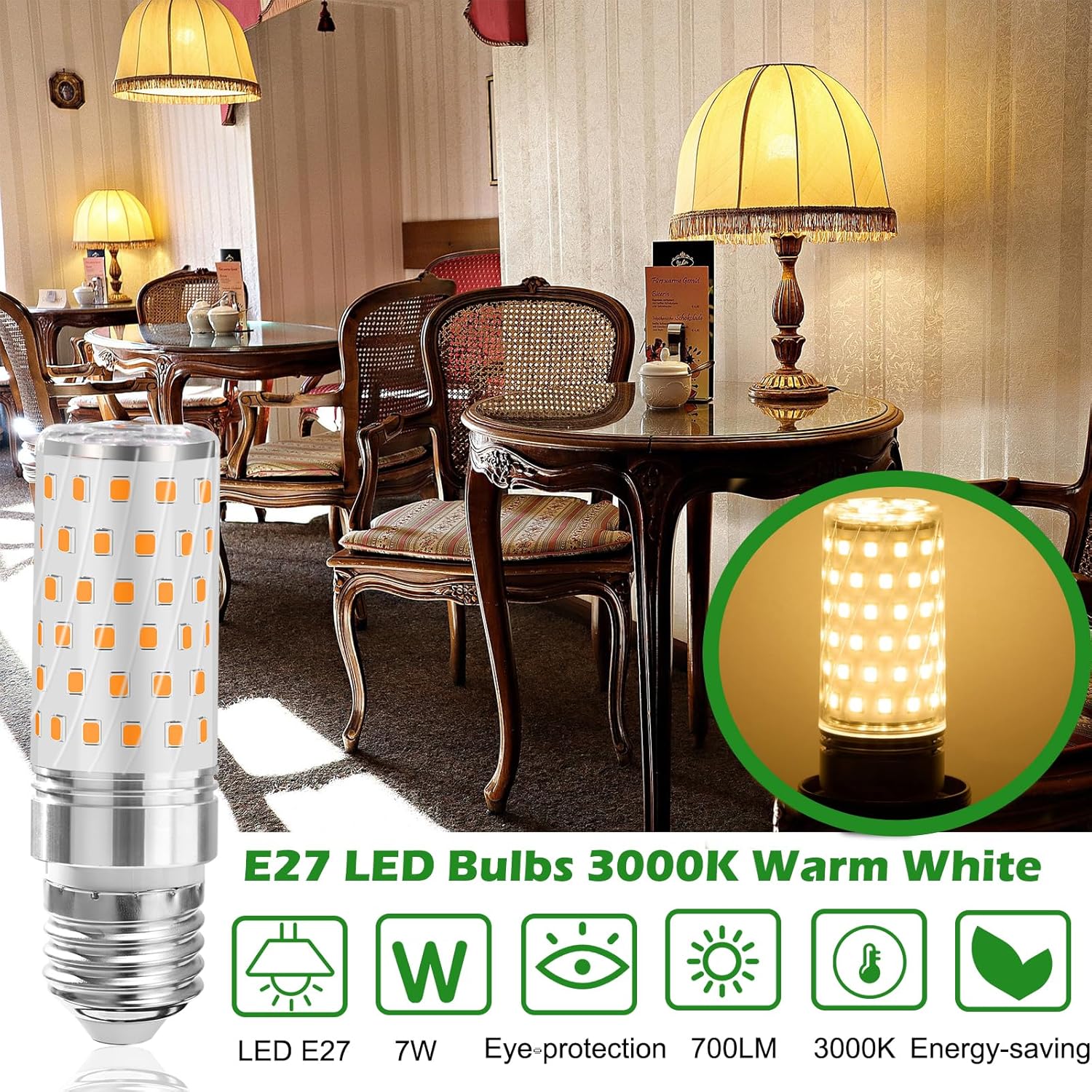 Karyoosi E27 LED Corn Bulbs