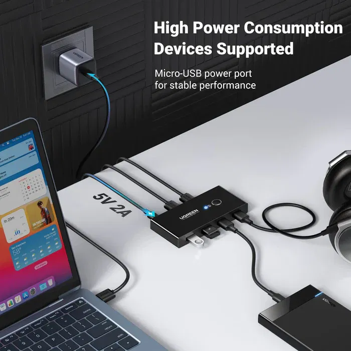 UGREEN 4 Port USB 3.0 5Gbps High-Speed Switch Selector