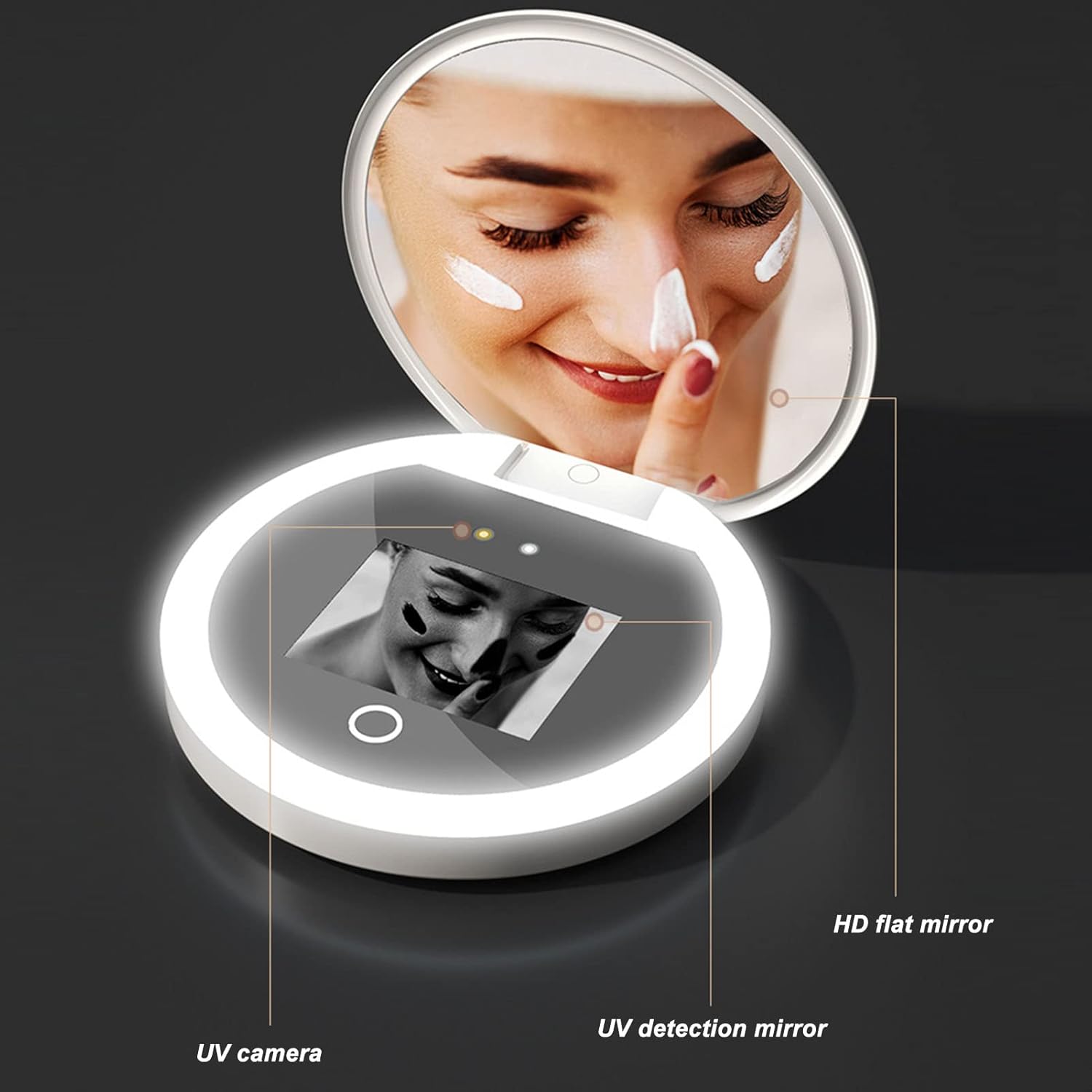 Compact Mirror With Sun Protection Camera