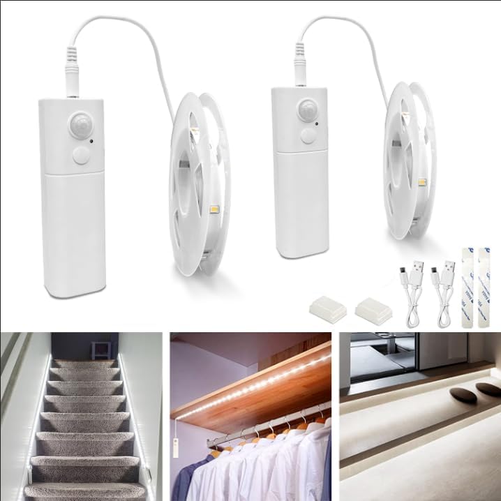 WOBANE Rechargeable Motion Sensor Strip Light