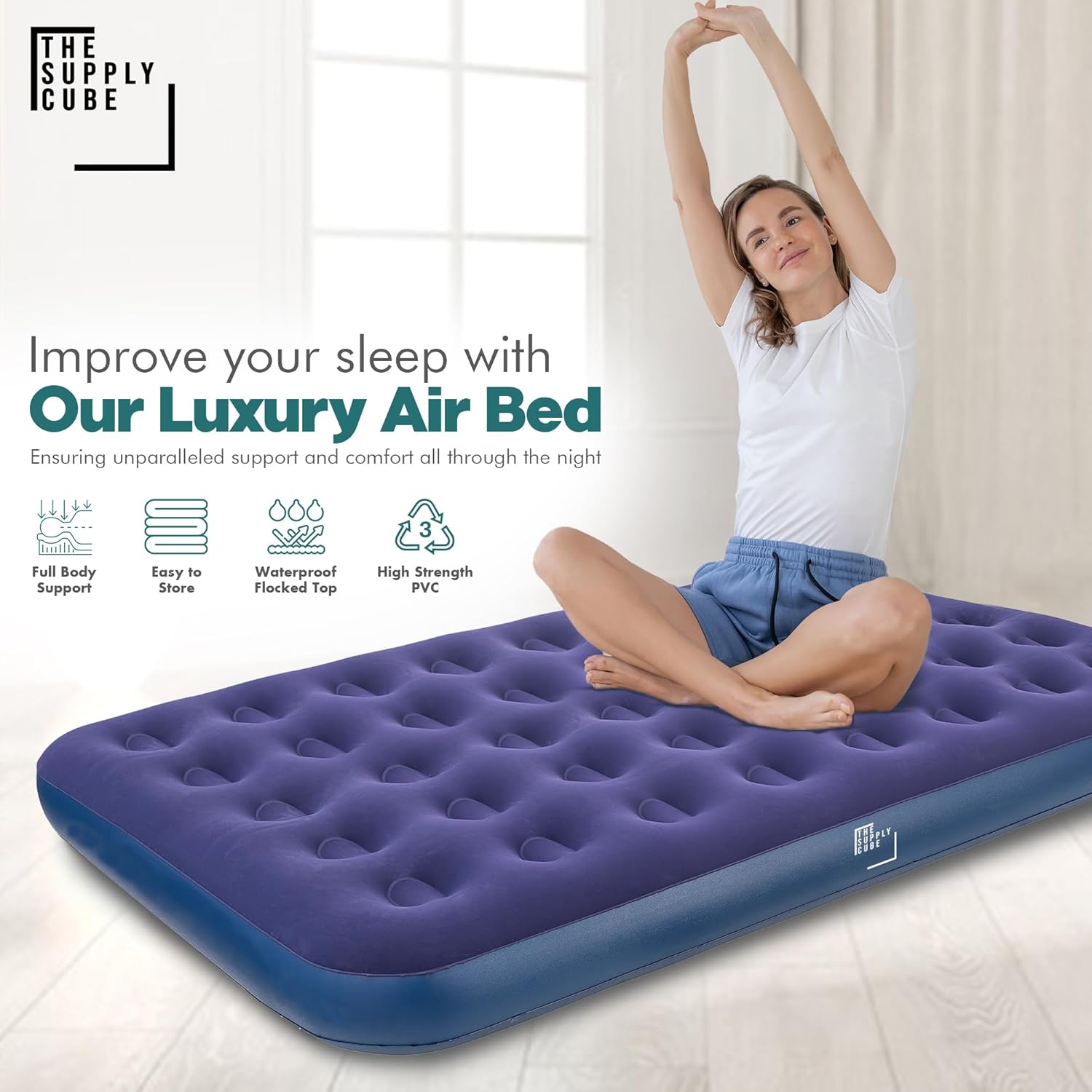 Supply Cube Double Air Bed