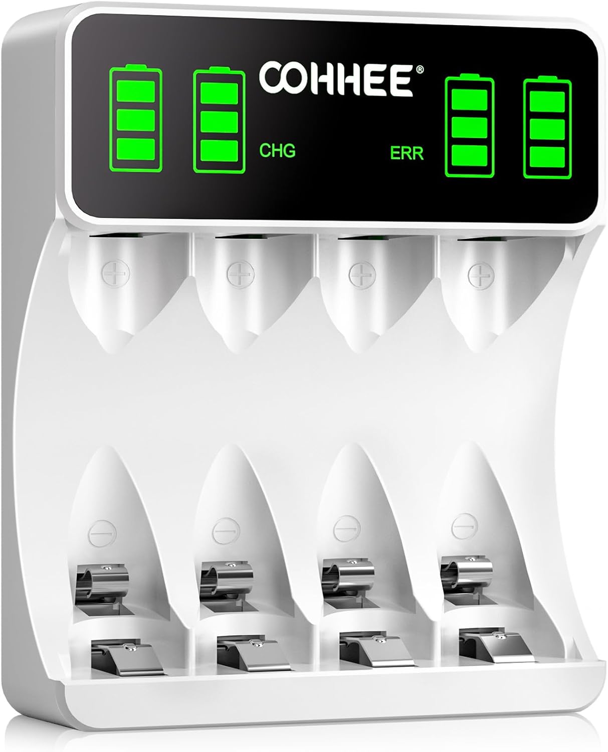 OOHHEE Bays 4 Slot Battery Charger