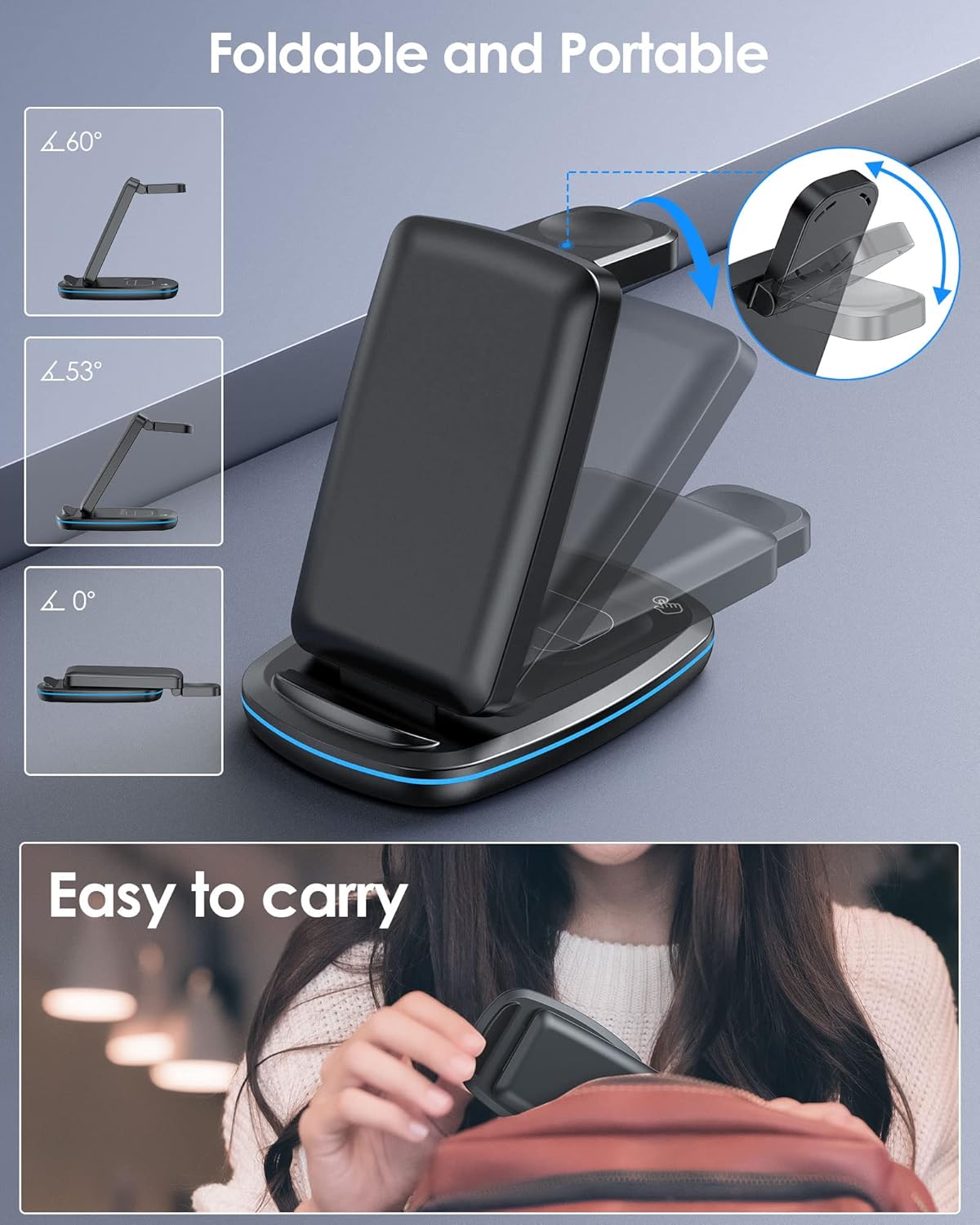 Foldable 3 In 1 Wireless Charger