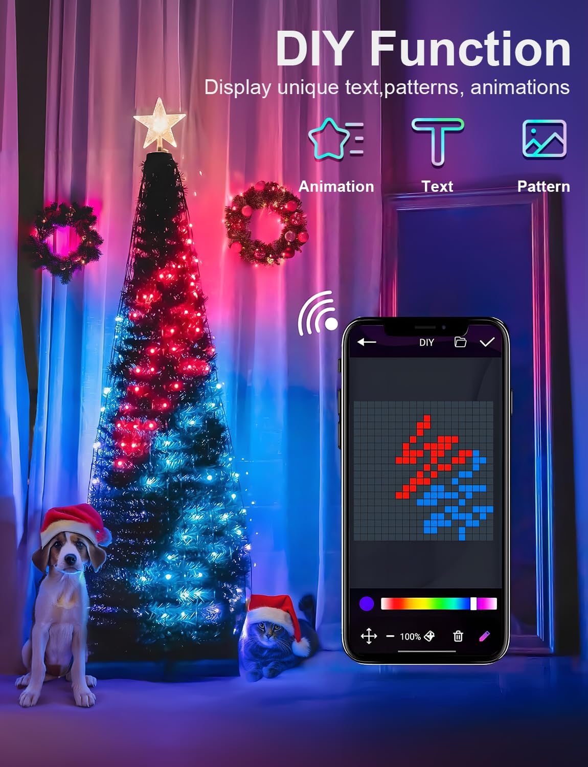 6Ft Smart Christmas Tree Lights