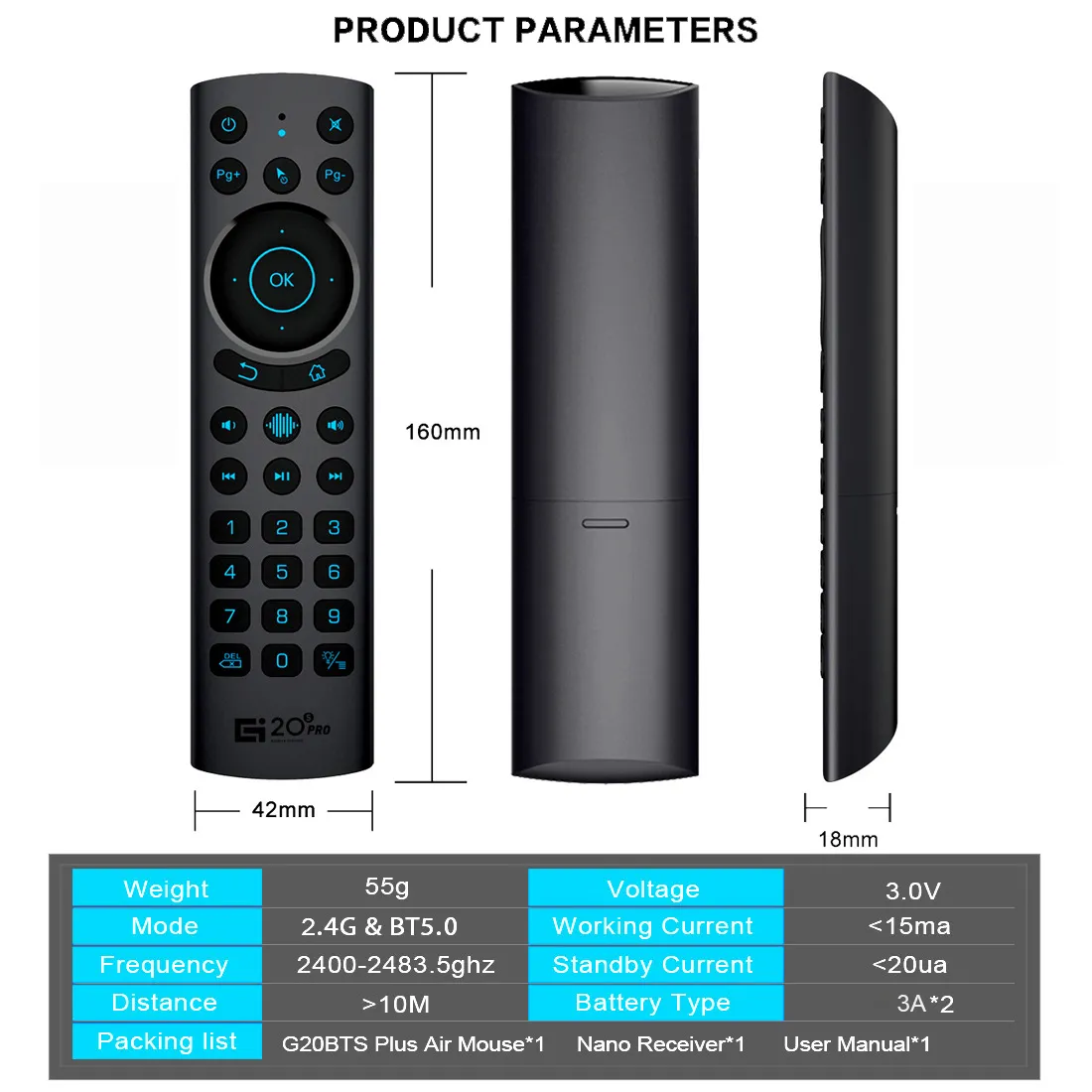 Air Remote Mouse G20BTS Plus